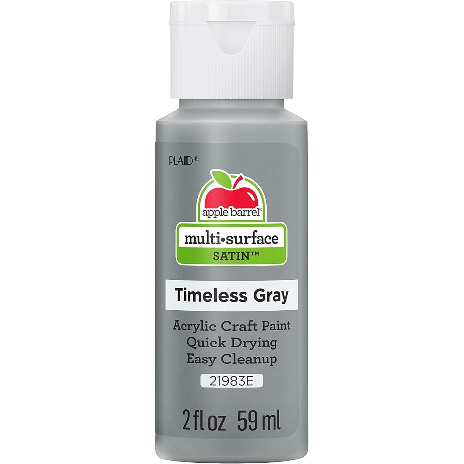 Apple Barrel Multi Surface Acrylic Paint, 2 oz, Timeless Gray 2 Fl Oz (Pack of 24)