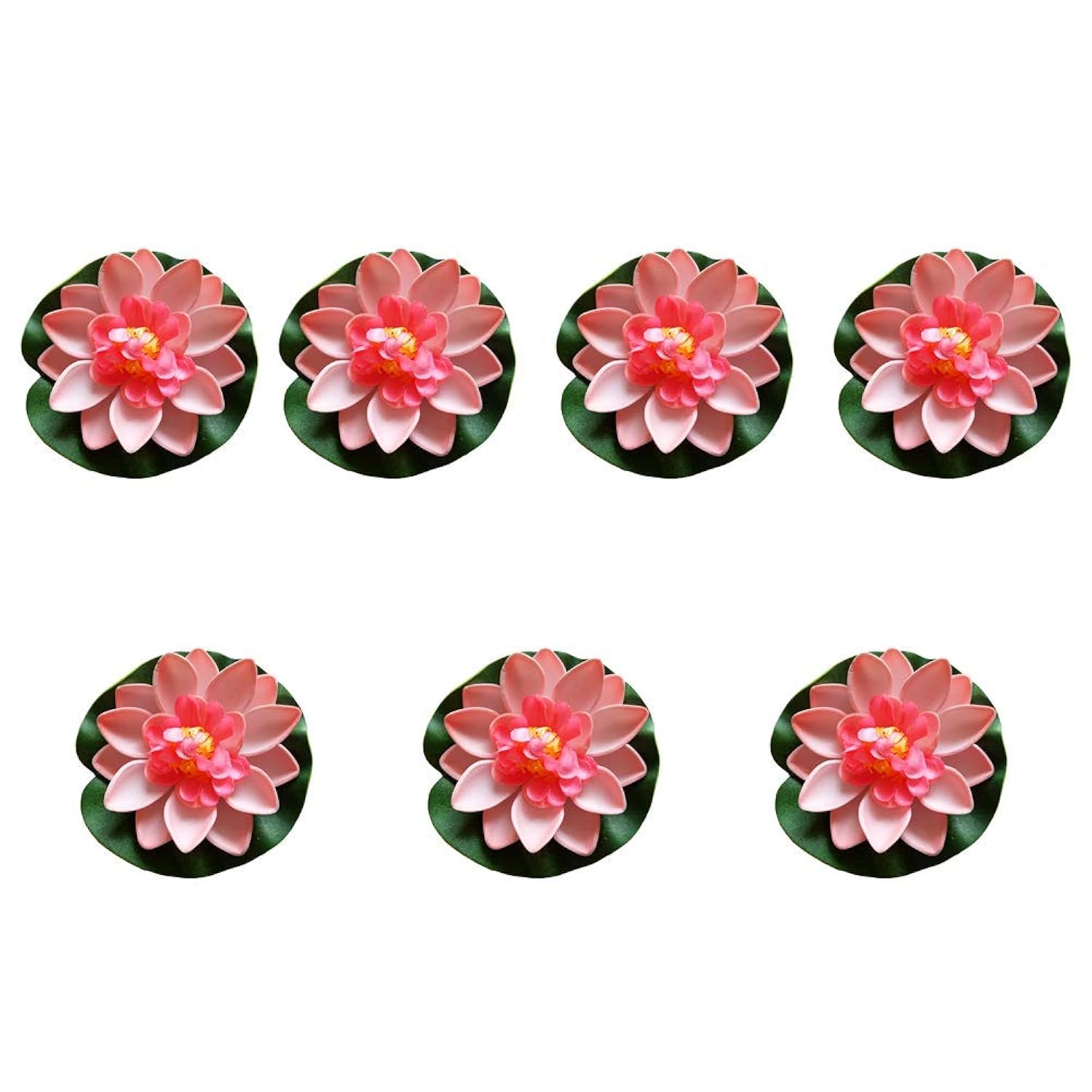 7Pcs 3.9 Inch Artificial Lotus Flower Artificial Flower Pool Aquarium Decoration Eternal Flower Artificial Flower (Lighe Pink)