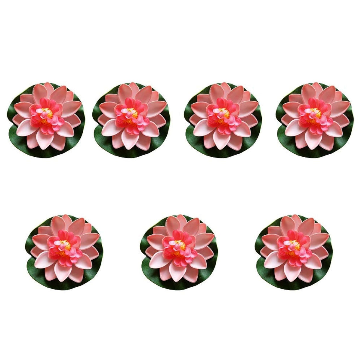 7Pcs 3.9 Inch Artificial Lotus Flower Artificial Flower Pool Aquarium Decoration Eternal Flower Artificial Flower (Lighe Pink)