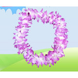 Hawaiian Flower Leis Jumbo Necklace Bracelets Headband 4 Pcs Set For Hawaiian Luau Party Decoration Supplies (Purple)