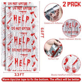 2 Pack Bloody Halloween Foil Fringe Curtains 6.6x3.3ft Scary Party Backdrop Decor