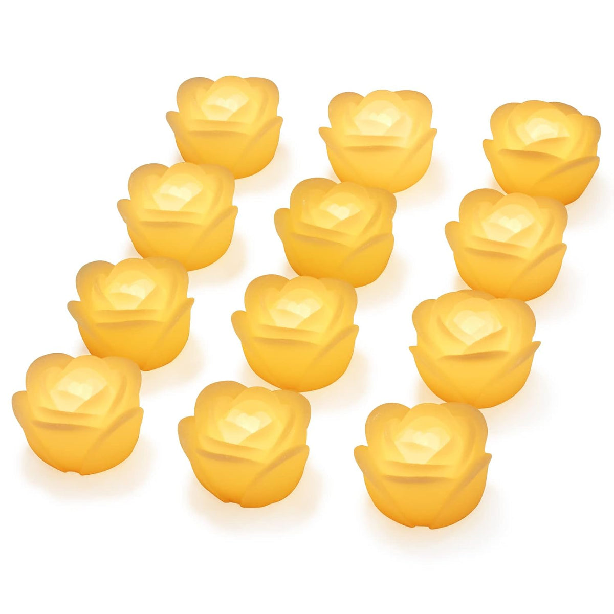 Floating Candle Flicker Wax Led Floating Candles Flameless Batteries Power Tea Lights Water Activated For Wedding Home Party Centerpiece Vases Bath Outdoor Pool Pond Decor (12 Pack, Warm White-Rose)