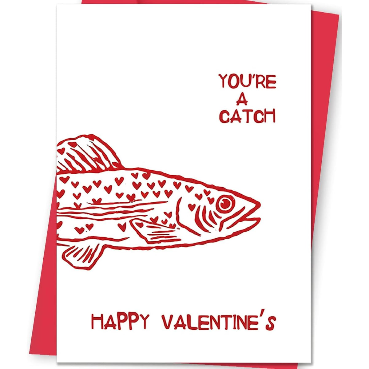 Fish Valentines Day Card For Him Her, Funny Valentines Day Gift For Husband Wife Boyfriend Girlfriends