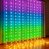 Curtain String Lights 10ft x 10ft RGB Color Changing Fairy Lights