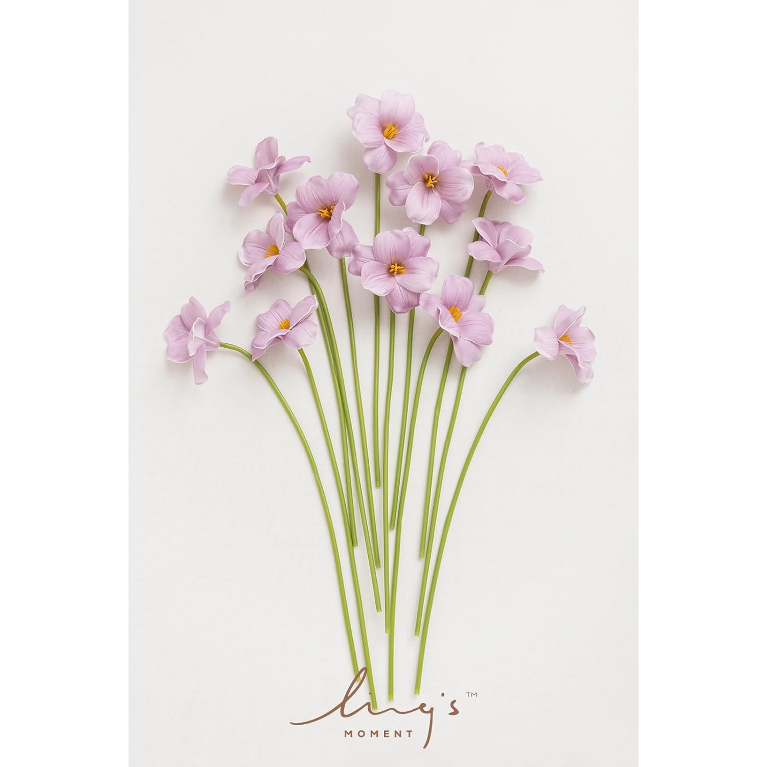 Tulips Artificial Flowers, 12Pcs Fake Tulip Faux Pu Foam Greenery Stems Plant For Diy Wedding Bouquets Centerpieces Arrangements Bridal Shower Party Home Decorations, Pale Lavender