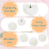 36 Pcs Artificial Chrysanthemums Flowers Ball Flowers, Fake White Flower, Silk Flowers, 2.75 Stemless Bridal Wedding Bouquet For Diy Floral Arrangement Wedding Home Garden Office Decoration
