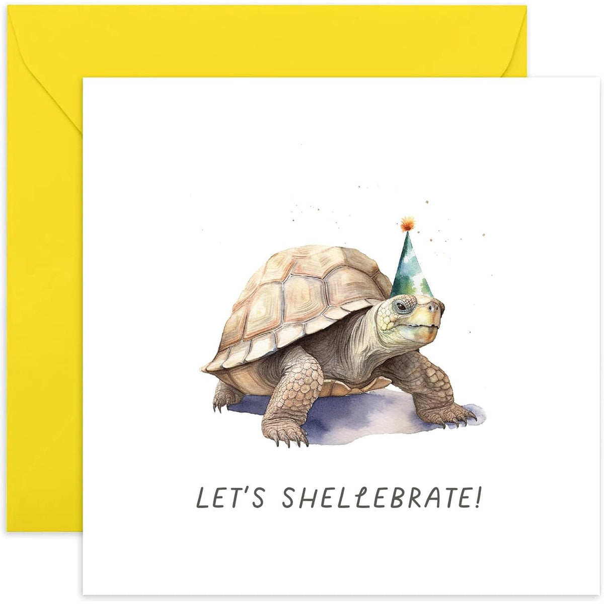 Old English Co. Fun Well Done Card For Friends And Family - 'Let'S Shellebrate' Tortoise Whitty Animal Pun Birthday Card For Him Her - Graduation, New Job, Promotion Card | Blank Inside Envelope
