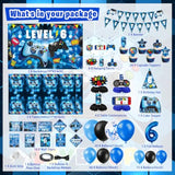 149Pcs 6th Birthday Decorations Video Game Theme for Boys with Banners, Balloons & More