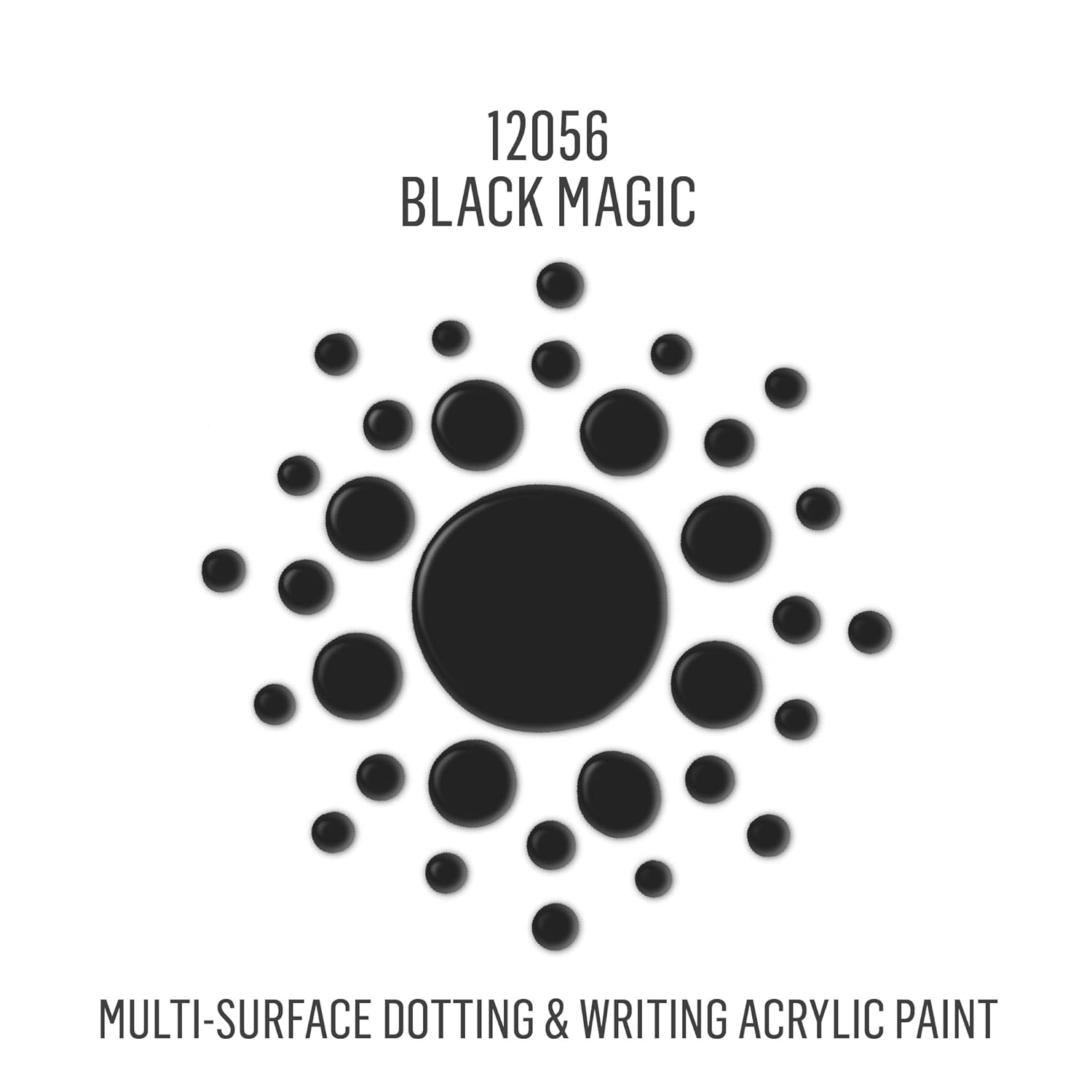 FolkArt Dots Acrylic Craft Paint, Black Magic 2 fl oz Vibrant Multi-Surface Dot Paint Perfect for Easy to Apply DIY Arts and Crafts, 12056