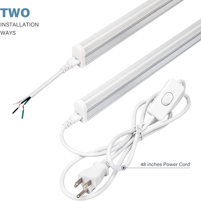 6 Pack 4FT LED T5 Shop Lights 2200LM 6500K Utility Ceiling Under Cabinet Fixtures