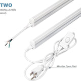 6 Pack 4FT LED T5 Shop Lights 2200LM 6500K Utility Ceiling Under Cabinet Fixtures