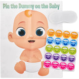 Funny Baby Shower Game - Pin The Pacifier - Includes 24 Stickers, Large Poster And Luxury Blindfold