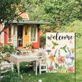 Hummingbird Spring Flowers Garden Flag 12 X 18 Inch Double Sided, Seasonal Welcome Yard Outdoor Flag