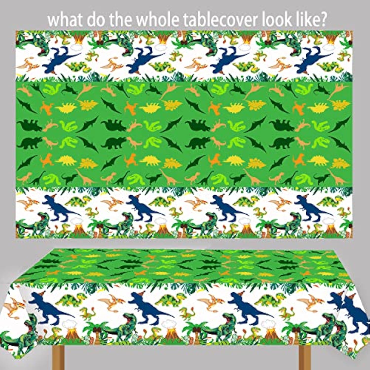 3Pcs Dinosaur Party Tablecloth Dinosaur Birthday Table Cover T-Rex Dinosaur Party Supplies Decorations Dino 1St 2Nd 3Rd 10Th Birthday Table Cloth For Boys-86.6 * 51.2In