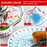 40 Pack Double Line Outline Permanent Markers, 20 Silver And 20 Gold Colors Squiggles Shimmer Markers Set, Self Outline Metallic Marker Pens For Drawing, Christmas Card, Diy Crafts