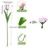 20Pcs Tulip Artificial Flowers 12.6Inch Real Touch For Wedding Decor Banquet Party Home Hotel Office Decoration Holiday Anniversary Celebration Faux Sterm