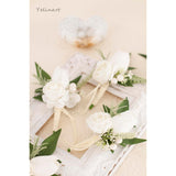 1 Pc White Boutonniere For Men Wedding Single Groom Groomsmen Artificial Tulip Rose Flowers Boutonniere For Wedding Prom Homecoming Ceremony Anniversary Formal Dinner Party