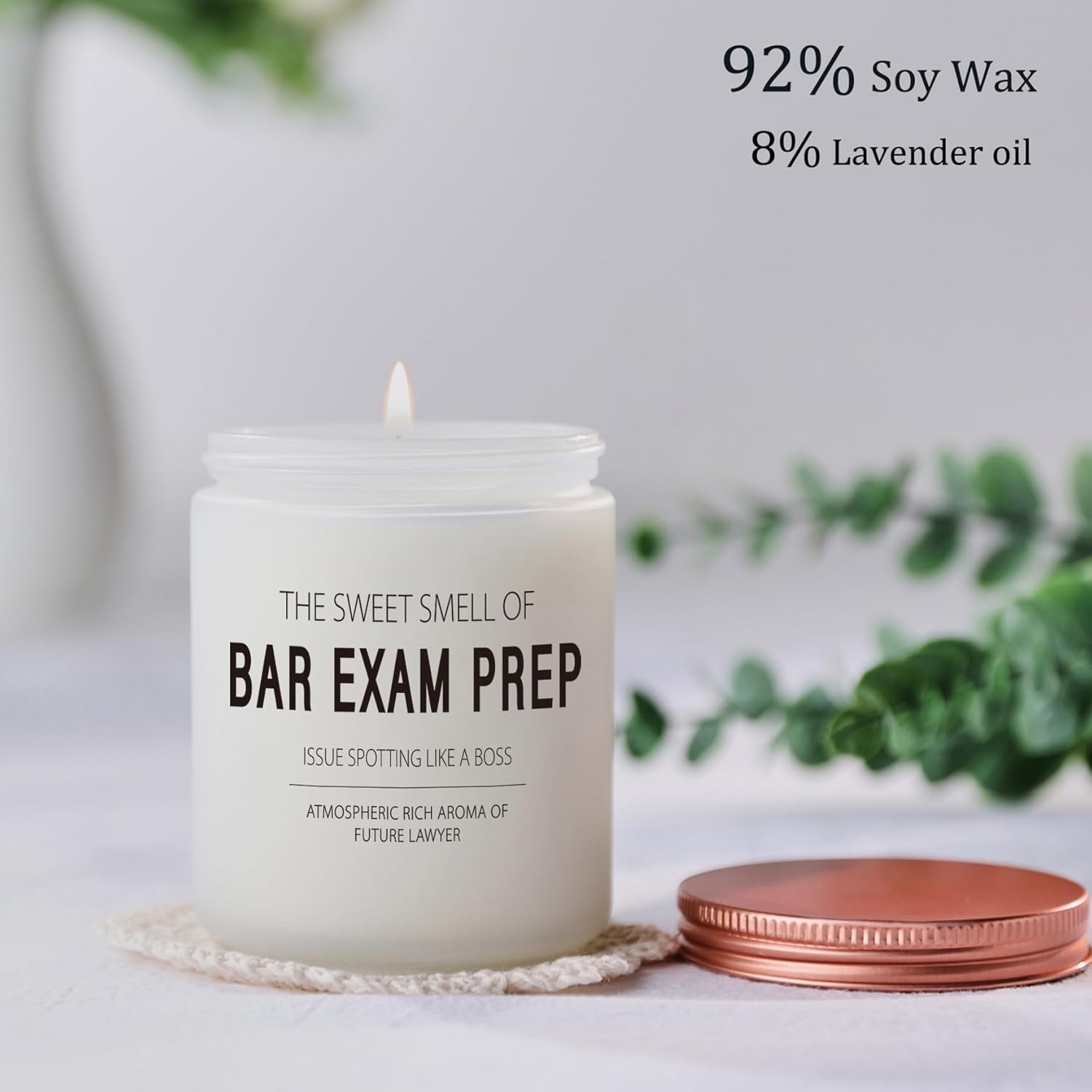 Funny Bar Exam Prep Candle Gift - Law Student Graduation Present, Future Lawyer Inspirational Gifts Idea, Stress Relief Gift For Exam Study & Office