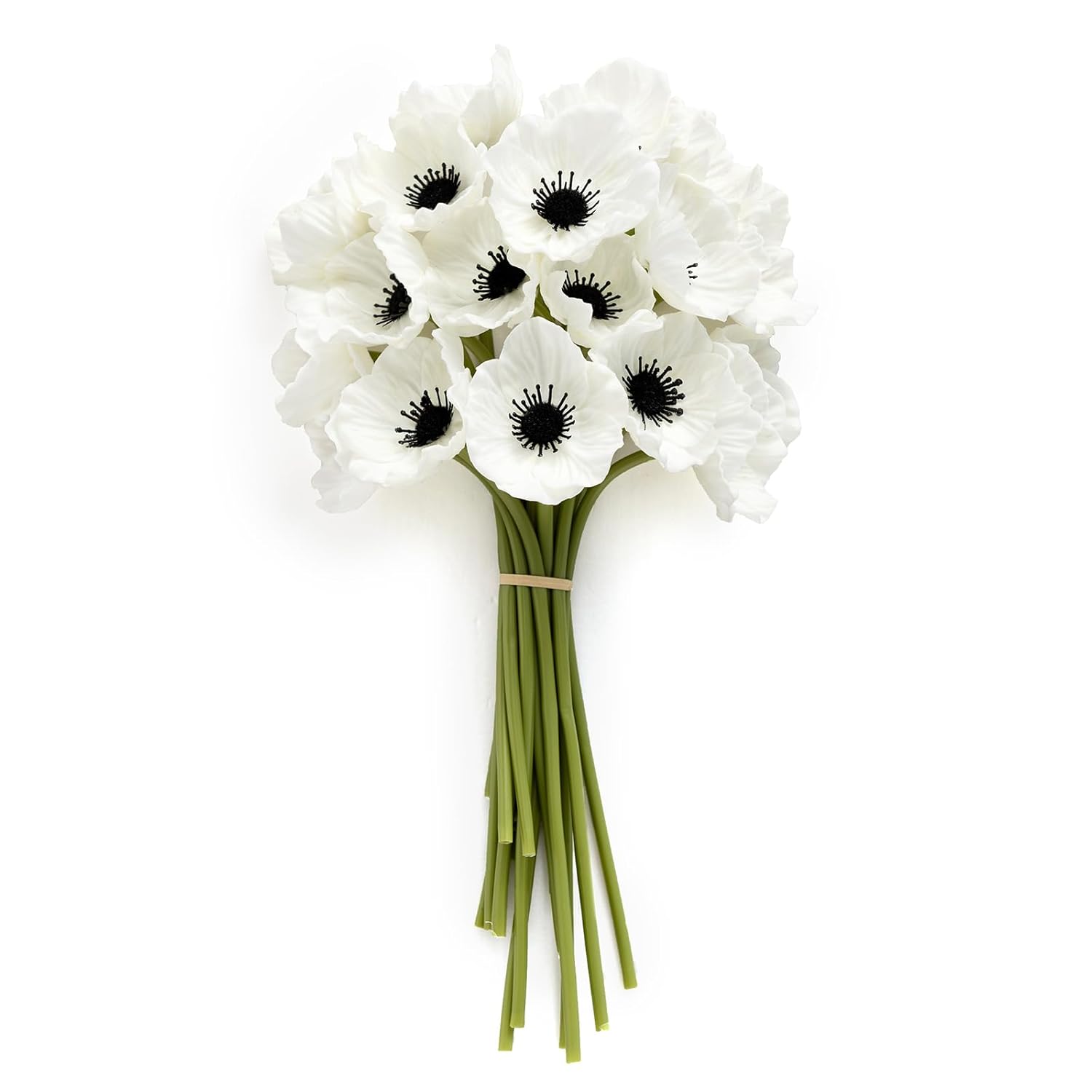 Poppy Flowers Artificial, Faux Silk Poppies For Diy Bouquet, Bulk Fake Wedding Filler Flowers For Centerpieces Arrangements Bridal Shower Decorations, White