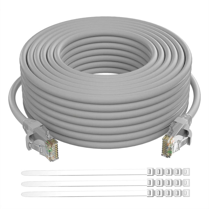 Cat 6 Ethernet Cable 60 Ft-Gray, High Speed Internet Cable (6 Colors For Selec