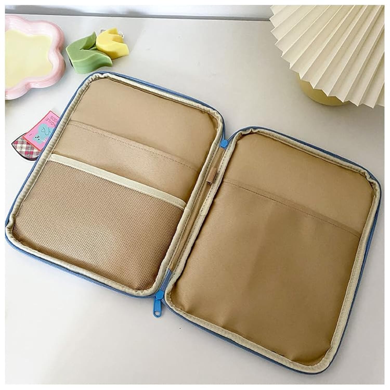 Gingham Puffy Laptop Sleeve 11-13 Inch Y2K Coquette Carrying Laptop Bag Fairycore Cover Pouch Sleeve Computer Liner Bag (11 Inch,Blue)