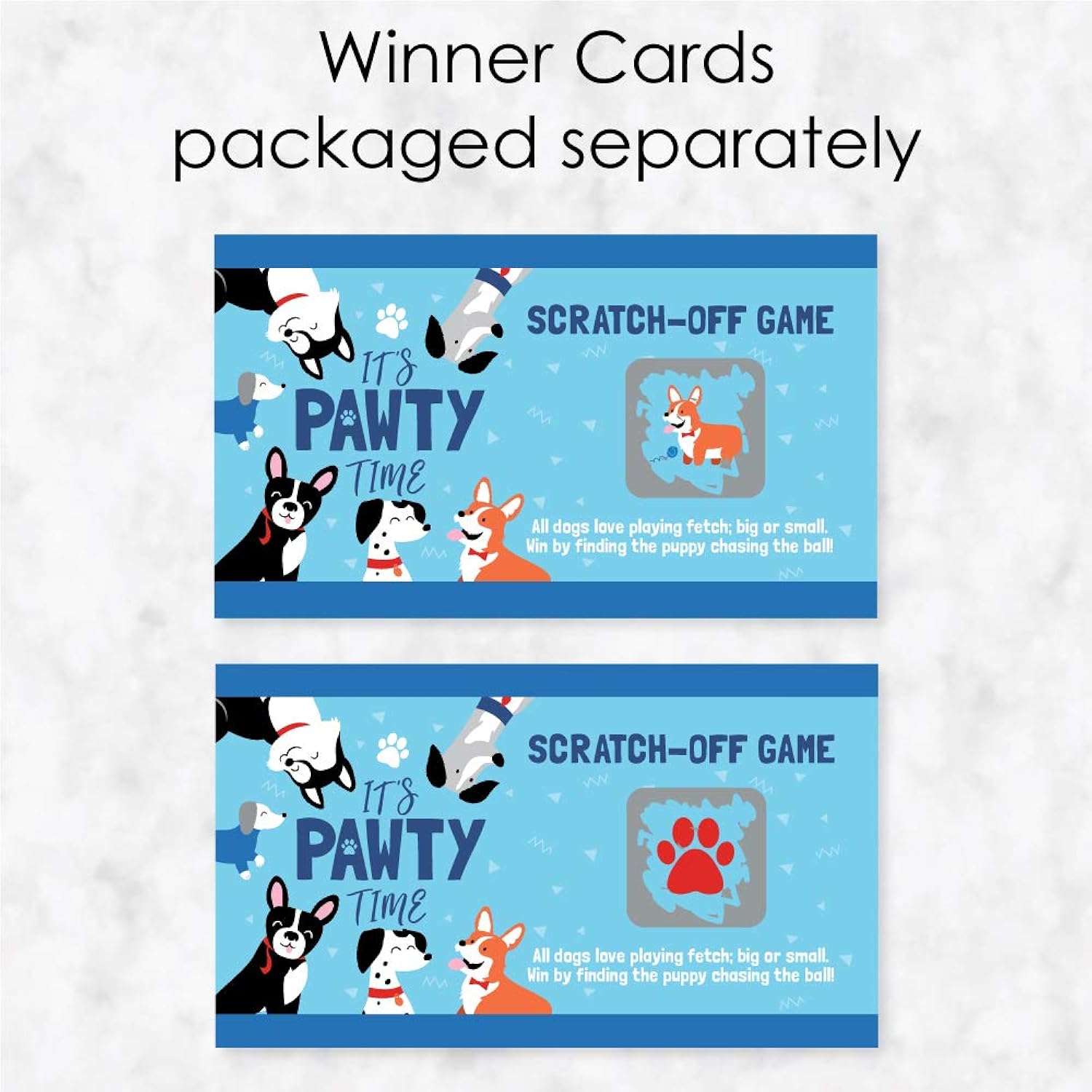Big Dot of Happiness Pa Like a Puppy - Dog Baby Shower or Birthday Party Game Scratch Off Cards - 22 Count