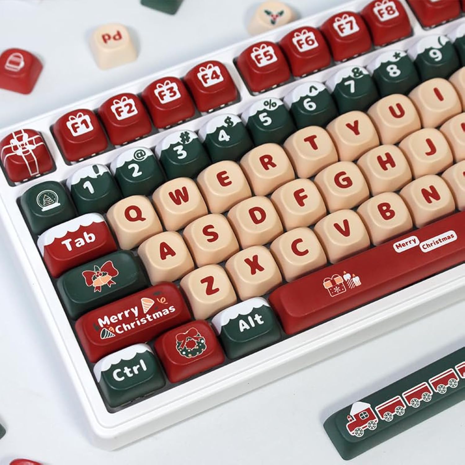 Pbt Christmas Moa Xda Cute Round Keycaps Pbt Keycap Set For Girl Kids Custom K
