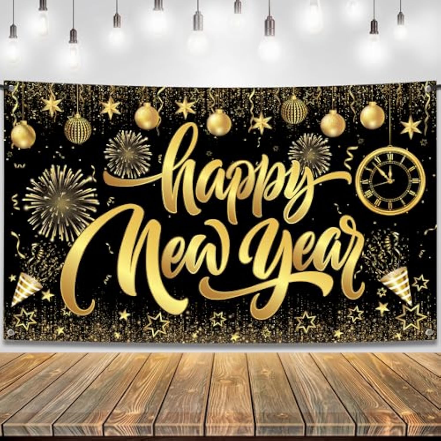 Xtralarge Happy New Year Banner 72x44 Inch 2026 Party Backdrop