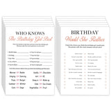 Birthday Party Decoration- Who Knows The Birthday Girl Best-Set Of 2 Birthday Supplies For 20 Guests,Birthday Cards Set -20 Cards,Sweet Party Supplies