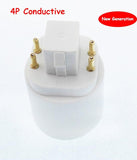 GX24Q to E26 E27 Light Socket Adapter 6 Pack 4 Pin CFL Converter Medium Edison Base UL Compatible