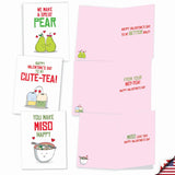 - 10 Assorted Valentine'S Day Note Cards (4 X 5.12 Inch) - Boxed Valentine Cards, Bulk Set With Envelopes - Romantic Yummy Puns M5659Vdg-B1X10