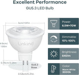 MR16 LED Dimmable Flood Light Bulbs 70W Equivalent GU5.3 3000K 6 Pack