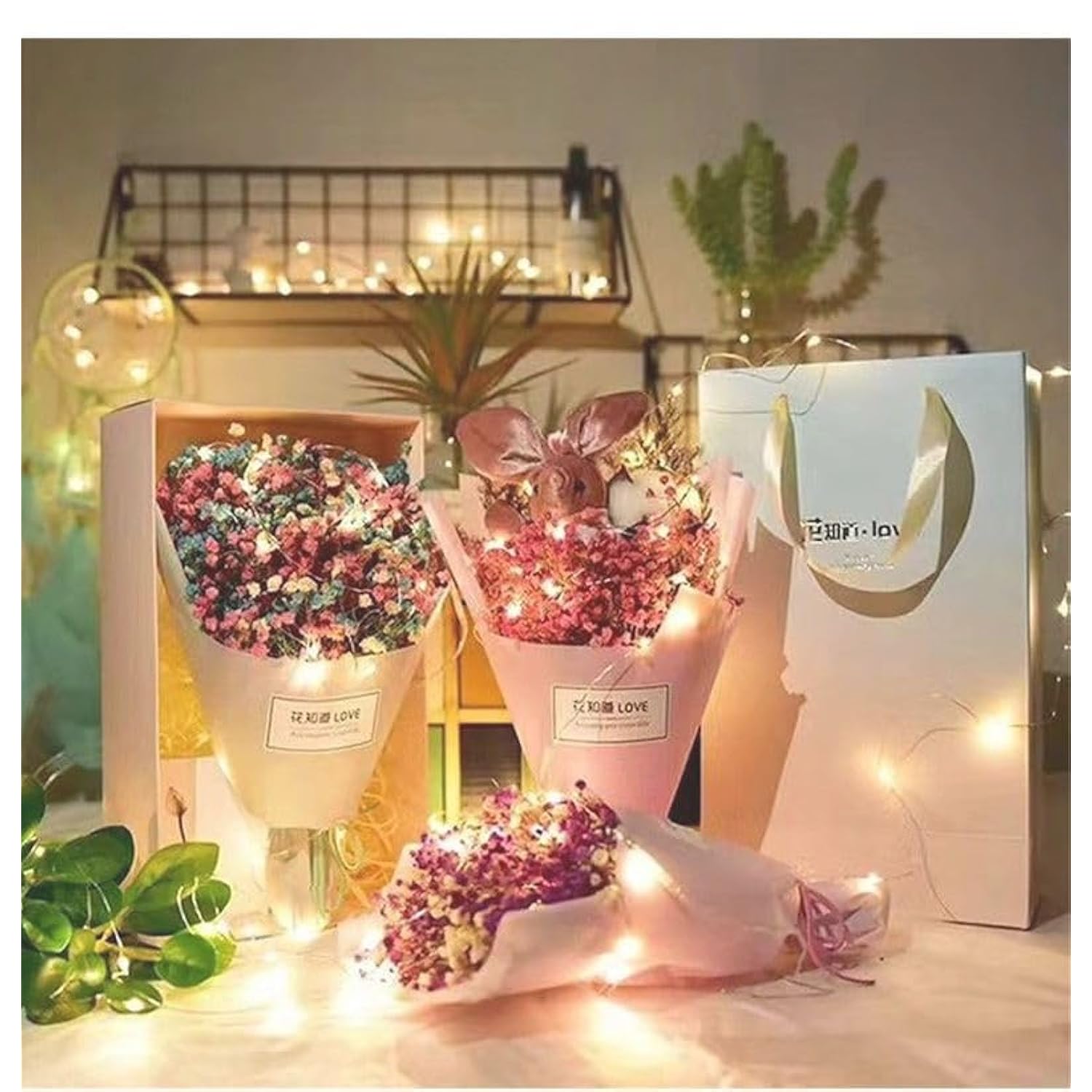 Led Fairy Lights Battery Operated String Lights Waterproof Silver Wire Firefly Lights For Diy Crafts Wedding Indoor Outd