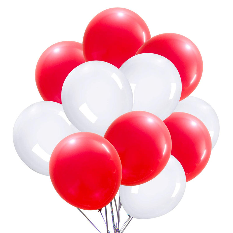 Red White Balloons 100 Pcs 12 Inch Red And White Latex Balloons Red Pa