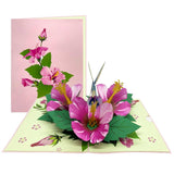 3D Hibiscus Blue Hummingbird Greeting Pop Up Card 6" X 8" With Envelope – Stunning Pop-Up Floral Gift – Bird And Flower Lovers Card For Birthday, Mother'S Day, Or Thinking Of You