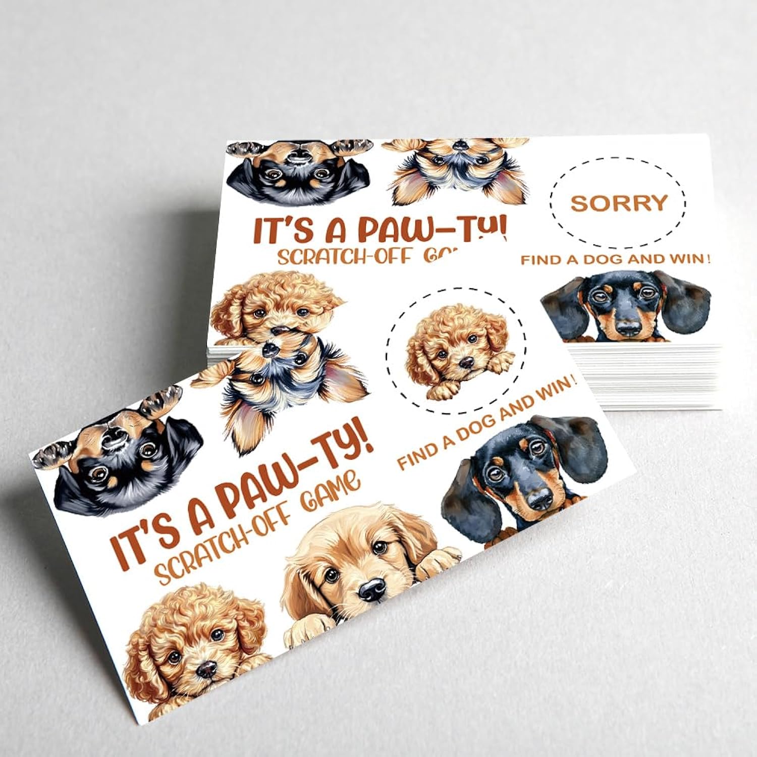 50 Pcs It'S A Pa Theme Scratch Off Game Cards, Dog Themed Party Game Scratch Cards, Dog Birthday Party Raffle Tickets For Dog Lovers, Lottery Group Reveal Games Activity Supplies