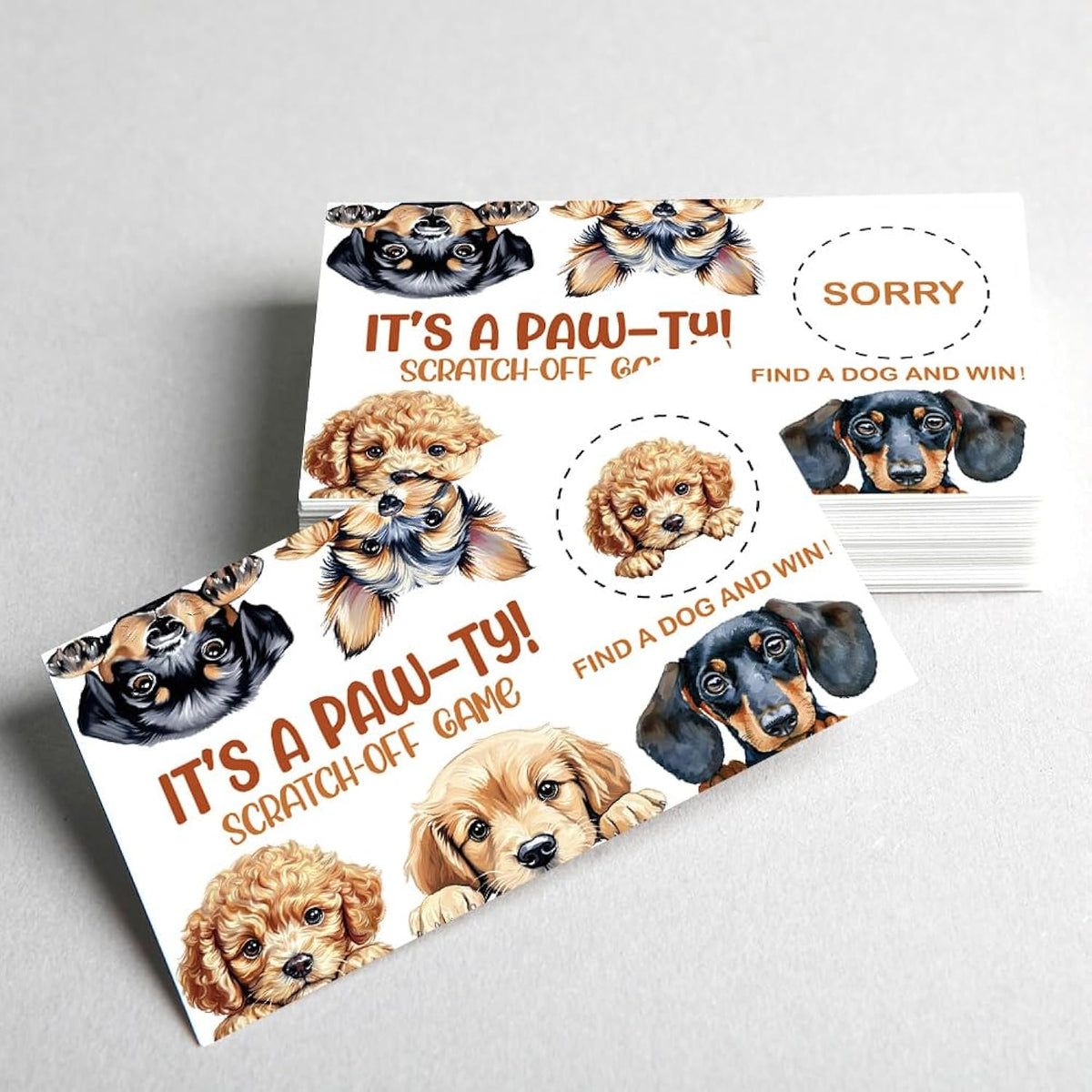 50 Pcs It'S A Pa Theme Scratch Off Game Cards, Dog Themed Party Game Scratch Cards, Dog Birthday Party Raffle Tickets For Dog Lovers, Lottery Group Reveal Games Activity Supplies