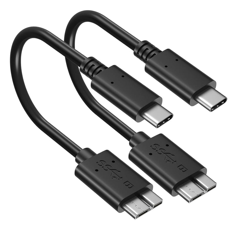 Short Micro B To Usb C Cable, 8 Inch External Hard Drive Cord Usb 3.1 Gen1 Fas