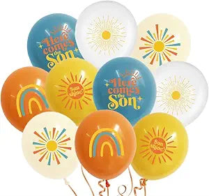 35 Piece Here Comes The Son Baby Shower Boho Balloon Kit and Sunshine Party Decoration Set