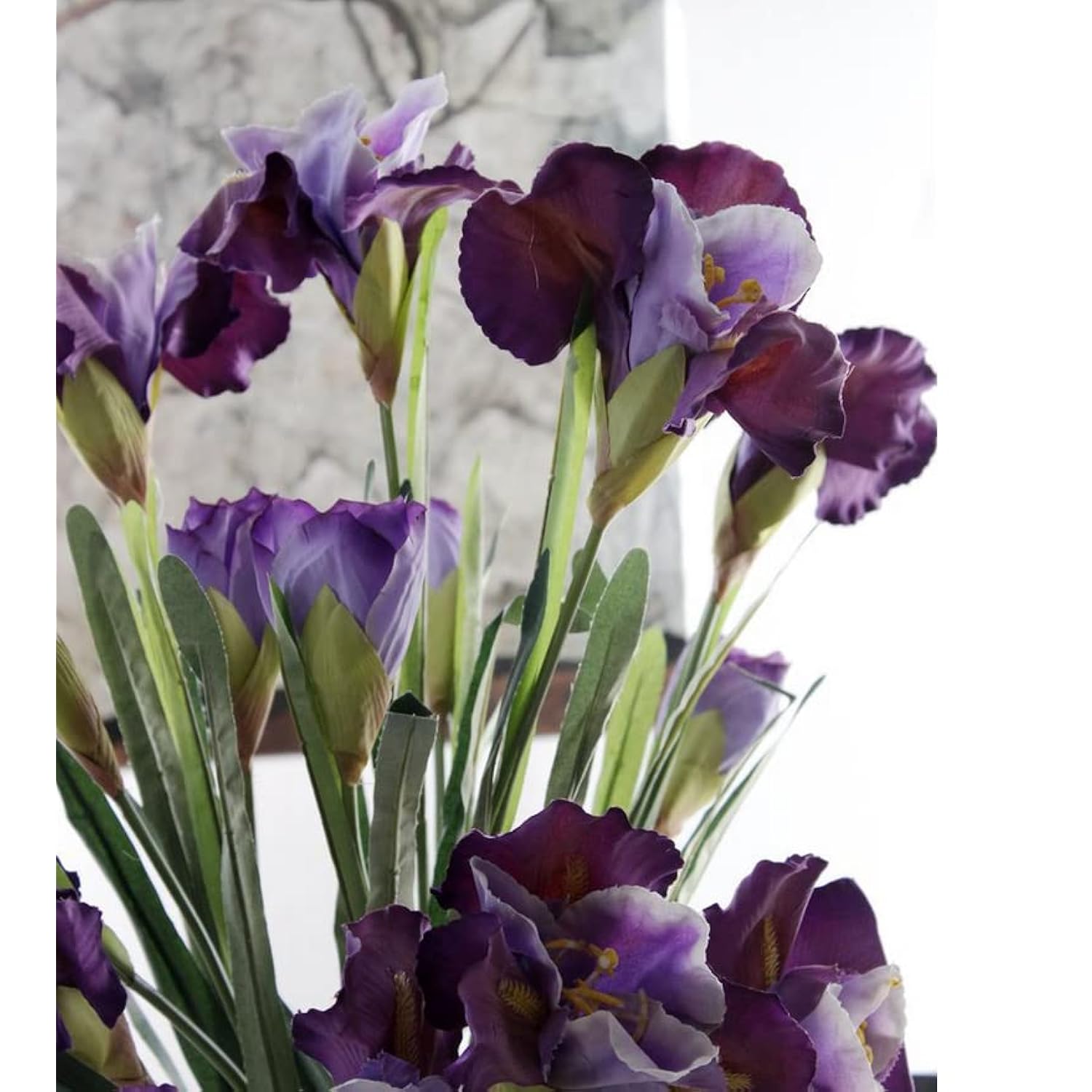 3Pcs Artificial Iris Flower Silk Flower 9 Heads,36 Inch Artificial Flowers Bouquet Fake Outdoor Cemetery Flower Arrangements And Wedding Holding Flowers,Dining Table Centerpieces(Purple)