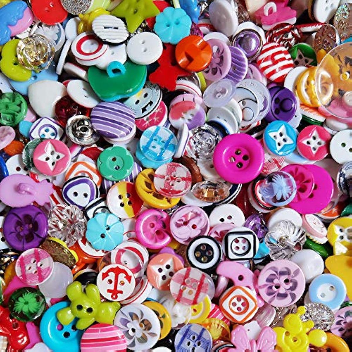 Random 100Pcs Small Plastic Buttons Diy Sewing Craft Accessory (Mix)