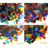 1600pcs  Mixed Color Transparent Cathedral Glass Mosaic Tiles for Arts and Crafts
