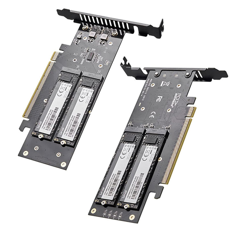 Quad Nvme Pcie 4.0 Expansion Card, Supports 4 Nvme M.2 Ssd 2280 Up To 8Tb, Rai