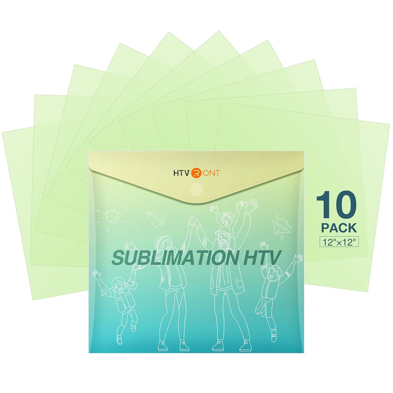 Clear Htv Vinyl For Sublimation - 10 Pack 12"X12" Glossy Sublimation V