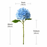 4Pcs 20 Inch Real Touch Hydrangea Artificial Flowers Faux Hydrangeas Realistic Fake Flowers With Stems For Vase Indoor Family Living Room Wedding Party Office Table Decoration (4, Light-Blue)