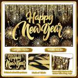 Happy New Year 2026 Banner 71x44in Firework Party Backdrop