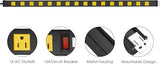 Heavy Duty Metal Power Strip 16 Outlets 6FT Extension Cord 15A 1875W Wall Mount Yellow