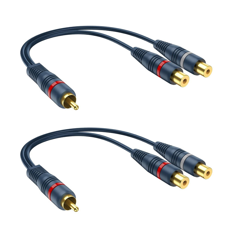 Rca Splitter 1 Male 2 Female 2 Pack, Rca Y Splitter Rca Cable Audio Video Spli