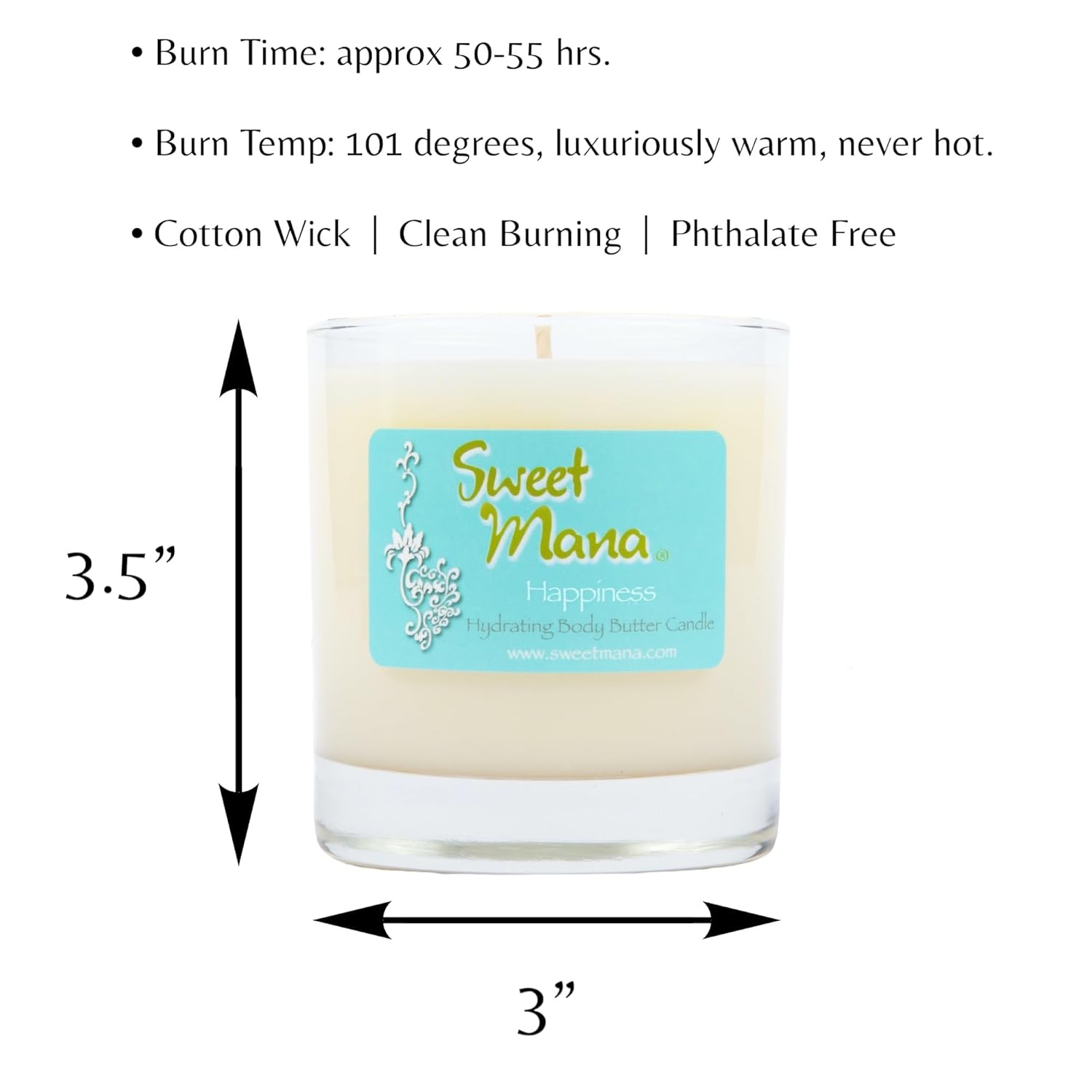 Happiness Lotion Candle | Gardenia, Pineapple & Coconut Water | Luxury Soy Candle | Aromatherapy Massage Candle | Ultra Moisturing Body Butter | Hand Poured In Usa | 9 Oz. |