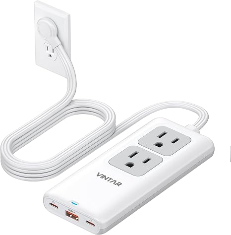 Cruise Approved Travel Power Strip with 3 USB Ports and 4 AC Outlets for Hotel and Cruise Ship